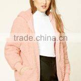 Guangzhou Shandao OEM High Quality Design Winter Women Long Sleeve Pink Shearling Real Mink Fur Coat thumbnail-2