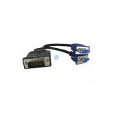 Pure cupper DVI to 2VGA Male/2xFemale Adapter Cable
