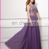 Real Photo Crystal Detailing Sexy See Through Bodice Chiffon Evening Dress Women thumbnail-2