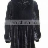 Wholesale Lastest Luxury Soft Mink Coat Jacket Hooded Woman Long Mink Fur Coat With Prices thumbnail-3