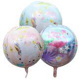 New arrival 22 inch round 4D balloon decoration balloon unicorn balloon flamingo baloon in stock fast delivery hot sale