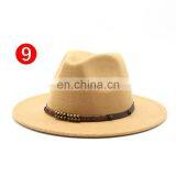 Autumn and Winter Woolen Jazz Hat British Classic Flat Hat European and American Men Women Fedora Hats Flat-brimmed Fashion Cap thumbnail-2