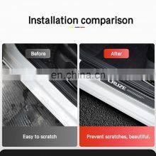 4pcs Car Accessories Carbon Fiber Cloth Door Sill Strip Welcome Pedal Trim Auto Car-Styling Stickers for Chevrolet Cruze CruzeT thumbnail-4