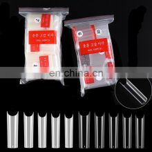 New Arrival 500pcs Square XL XXL Half Cover Clear Straight Thin Tips Extra Long C Curved Half Cover Acrylic Nail Tips