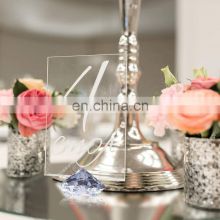 Luxury Acrylic Table Numbers Wedding Cards with Diamond Base Wedding Decorations
