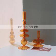 Nordic INS Kerzenhalter Glass Hurricane Candle Holders Crafts Ornaments Candlestick Glass Candle Holders in Bulk for Home Decor thumbnail-5