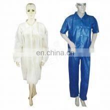 Greetmed Disposable Short Sleeve Non Woven Unisex Custom Blue Colored Medical Dental White Lab Coat