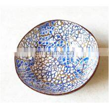 Polished Blue Mother Of Pearl Inlaid Coconut Bowl Wholesale From 100% Natural Best Price Made in Vietnam thumbnail-3