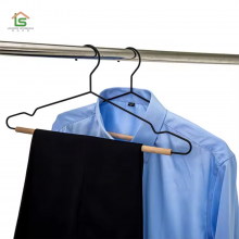 OEM Wooden Metal Hanger Clothes Garment Shirt Coat Pants Laundry Clothing Apparel Trousers Hanger Factory Supply thumbnail-4