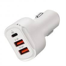 3A 3 Ports Car Charger Type C And USB Charger QC 3.0 With Qualcomm Quick Charge 3.0 Technology thumbnail-2