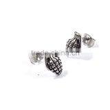 2016 New Cool Stainless Steel Hand Grenade Shape Earrings thumbnail-2