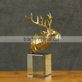 Zinc Alloy Deer Head Ornaments Golden Plating thumbnail-1