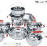12Pcs Geman Technologic Stainless Steel Cookware Set With Induction Bottom