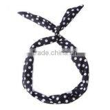 HOT 1 PC Lovely Kids Girls Lady Bow Headwear Hair Bands Hoop Rabbit Ear Wrapped Headband Party Wire Scarf Hair Accessories thumbnail-6