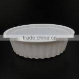 Wholesale High Quality PP 420ml White Disposable Plastic Food Tray With SGS Testing