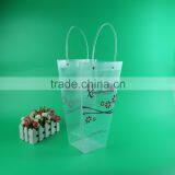Cheap pp Plastic Bag Flower Vase, Clear Flower Packaging Bag, Handle Plastic Flower Bag for Flowers thumbnail-2