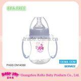 Hot Sale Large Vacuum Custom Clear pp 6oz 180ml Big Nipple Wide Neck Baby Bottle