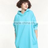 Womens Plus-Size Maxi Long Sleeve Pullover Hoodie Sweatshirt Dress With Big Pockets