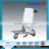 Airport luggage trolley with brake system