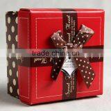 Environmental Packing Box With Coffee Color Round Point Printing and Silk Band Flower Tie for Presents to Lovers, Friends thumbnail-5