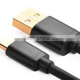 Gold Plated USB 2.0 Type A Male to Reversible Type-C Male Charge & Sync Cable