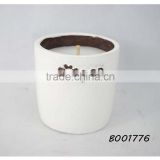White and black cylinder cement tank wax candle, mosquito repellent fragrance candles with outdoor core
