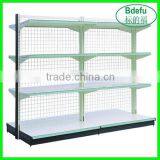 Store display shelf with grid wall