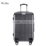 Satin black zipper closure lightweight travel luggage