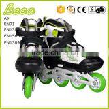 Wholesale Retractable Green Metal Frame pu Wheel Roller Skate Shoes thumbnail-6