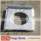 Bianco Carrara Marble Countertop Designs With Cutout Sink and 3 Drilling Holes thumbnail-3