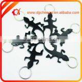 Aluminum Black Gecko Shaped Bottle Opener Keychain thumbnail-3