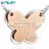 With U stainless steel butterfly pendnat jewellery