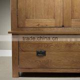 Rustic Solid Oak Wood 2 Doors Wardrobe thumbnail-2