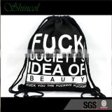 2015 hot sale wholesale black cotton drawstring bag
