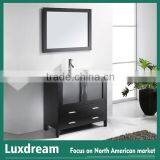 Espresso Customized Matte Floor Bathroom Vanity With Overflow