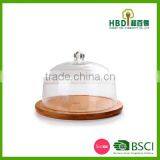Environmental Kitchen Storage Bamboo Glass Cheese Dome Set thumbnail-4