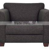 Chinese modern low price wooden hotel velvet/linen fabric single sofa