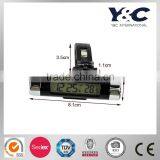 Mini Car Air Outlet Digital Electronic Thermometer Clock thumbnail-3