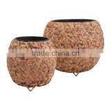 Metal-framed & Inside Pots Water Hyacinth Big Wholesale Plant Pots thumbnail-2