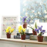 New Design Indoor Decoration Silk Flowers Iris Bonsai Mini Artificial Flowers thumbnail-3
