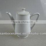 White Wholesale Ceramic Porcelain Teapot With Lid, Large Size thumbnail-1