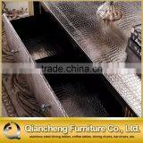 Living Room Golden Metal MDF Top Coffee Table Tea With Drawer thumbnail-6