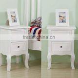 Set of Two Small Traditional Style Bedside Table in White thumbnail-2