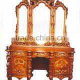 Wood Carving Dressing Table With 3 Panels thumbnail-1