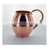 Plain Polsihed Moscow Mule Pure Copper Mugs With Copper Handle, Indian Copper Mug, Moscow Mule Cup thumbnail-1