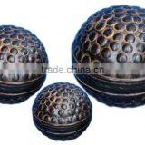 Metal Decorative Balls , hammered pattern Set of 3 sizes