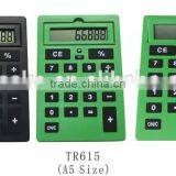 8 Digit Flip Cover Plastic Desktop A5 Size Logo Printed Electronic Calculator thumbnail-1