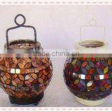 Flower Design Hanging Colored Mosaic Lantern thumbnail-5
