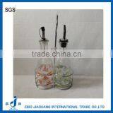 2 Pcs Kitchenware Glass Oil Bottle Set With Metal Stand thumbnail-1