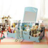 The New Style With a Mirror Face Creative Storage Box DIY Desktop Storage Box Wood thumbnail-1